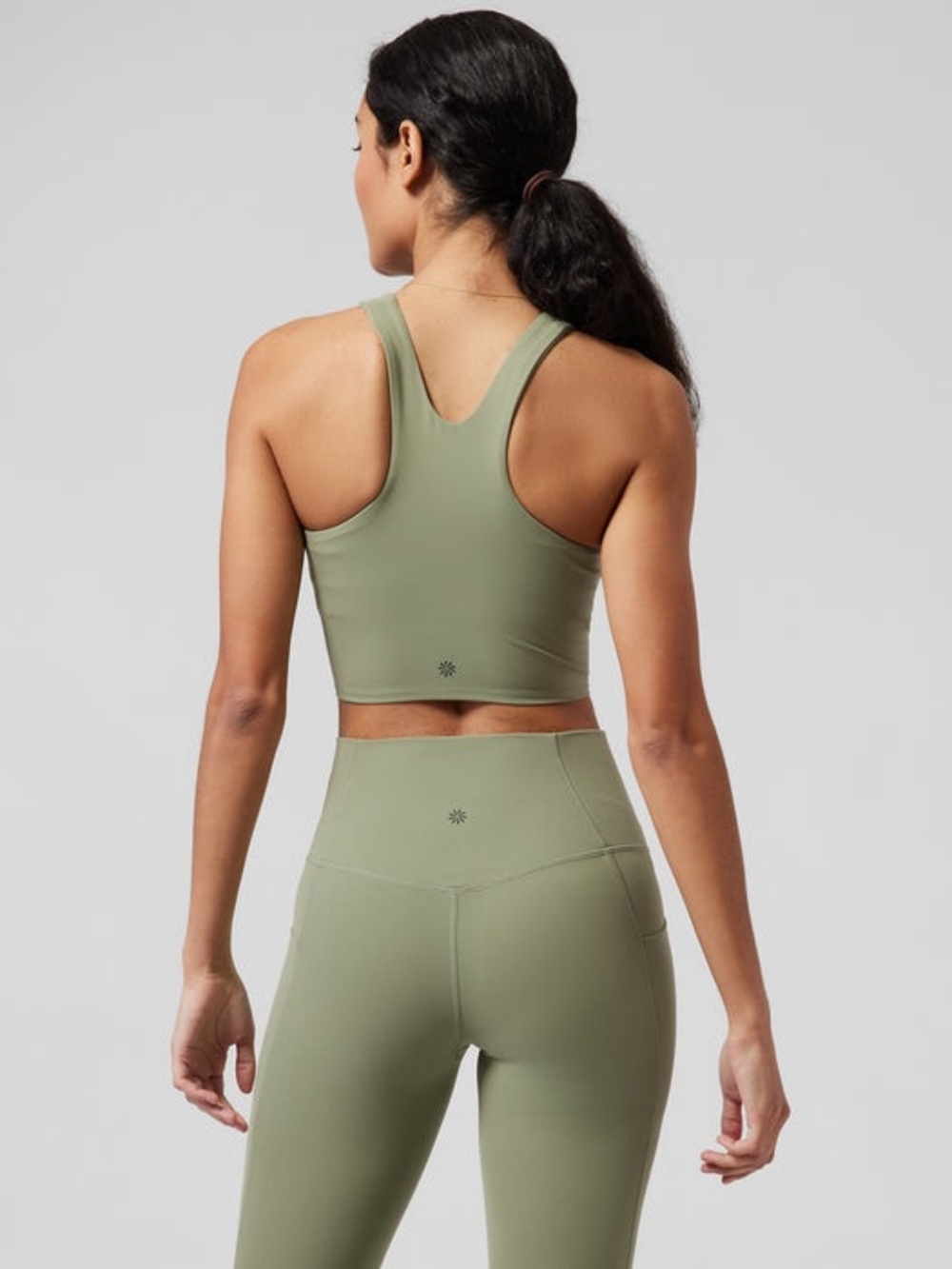 Athleta Eucalyptus Olive Set: Stash Leggings and Conscious Crop - Picture 2 of 4